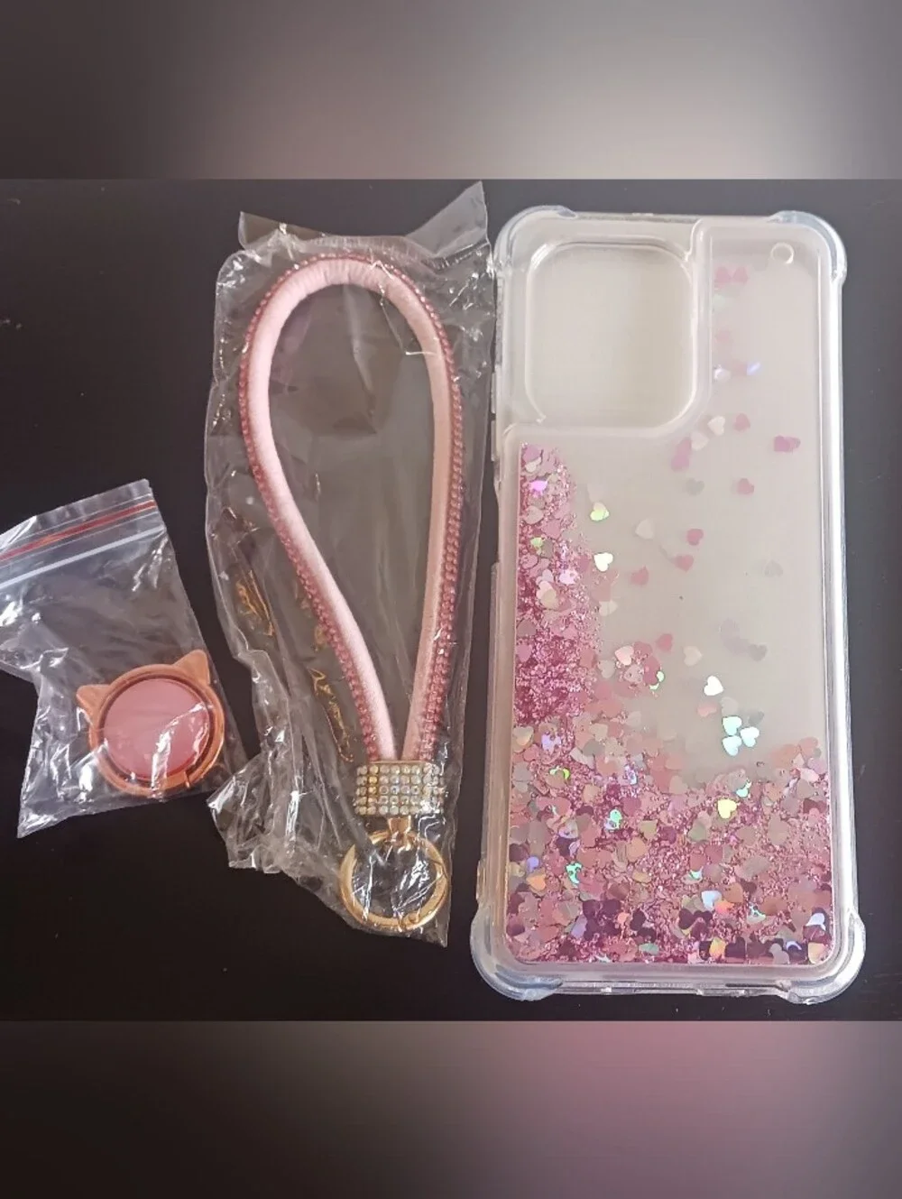 Pink Hlitter Heart Phone Case  Boost Mobile Celero 5G+ (Plus) 2024 New